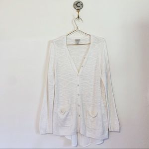 LOGO by Lori Goldstein Button Up Cardigan